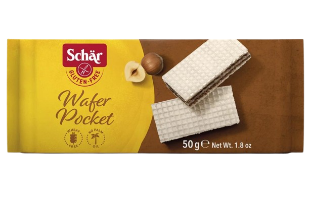 Вафлі без глютену з горіховим кремом "Wafer Pocket" Dr. Schar 50 г - Фото 1 Вафлі без глютену з горіховим кремом "Wafer Pocket" Dr. Schar 50 г - зображення 1