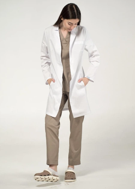 Женский медицинский халат STUGA MEDICAL белый (2900012) XS - изображение 13