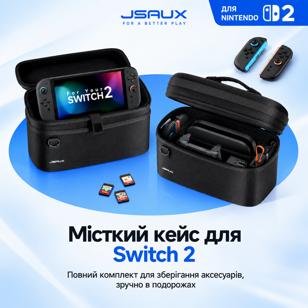 Оригинальный кейс JSAUX BG0121 All-in-One для Nintendo Switch 2, сумка для консоли, док станции и аксессуаров - Фото 1 Оригинальный кейс JSAUX BG0121 All-in-One для Nintendo Switch 2, сумка для консоли, док станции и аксессуаров - изображение 1