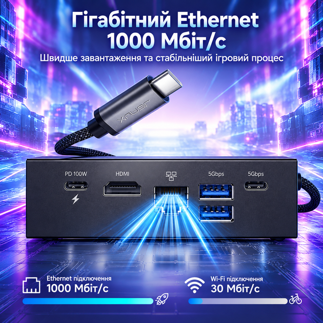 Оригинальная док-станция JSAUX HB0609B 6-в-1 для Steam Deck, ROG Xbox Ally/X, ROG Ally/X, Legion Go, HDMI 2.1 4K 120 Гц, PD 100 Вт - изображение 3