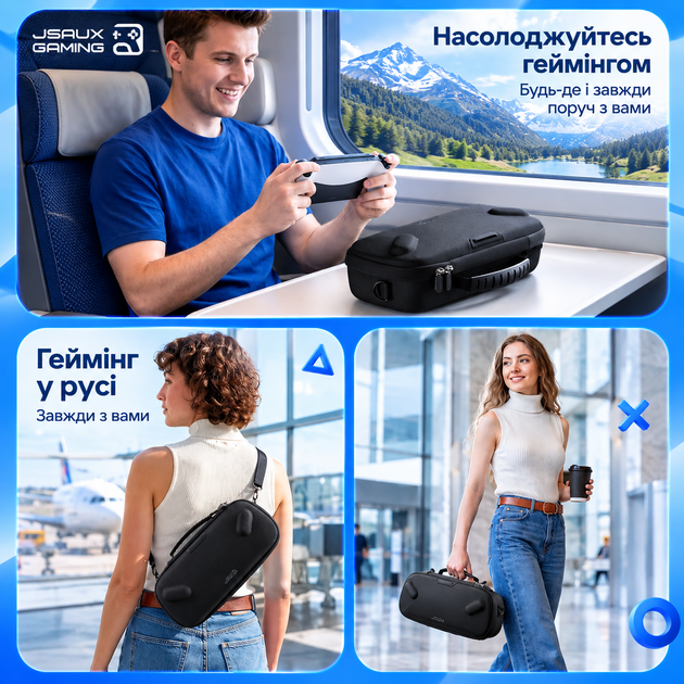 Оригинальный кейс JSAUX BG0144 Double-Decker для PlayStation Portal, PS Portal, двойной отсек, USB-C кабель - изображение 7