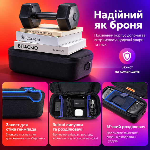 Оригинальный кейс JSAUX BG0140 Double-Decker для Steam Deck LCD/OLED, двойной отсек, подставка и USB-C кабель - изображение 10