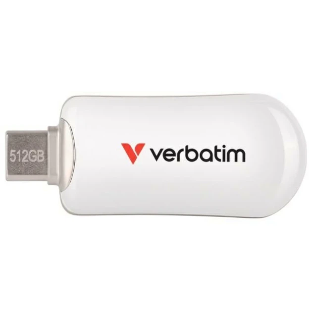 Флешка Verbatim Plectra 512GB USB-C White (30231) - Фото 1 Флешка Verbatim Plectra 512GB USB-C White (30231) - зображення 1