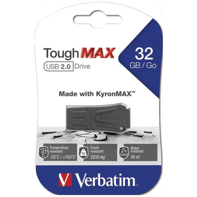 Флешка Verbatim ToughMAX 32GB USB-A 2.0 Black (49331) - изображение 4