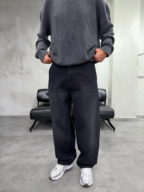 Мужские джинсы Difransel Baggy Skater 33 черные потертые - Фото 1 Мужские джинсы Difransel Baggy Skater 33 черные потертые - изображение 1