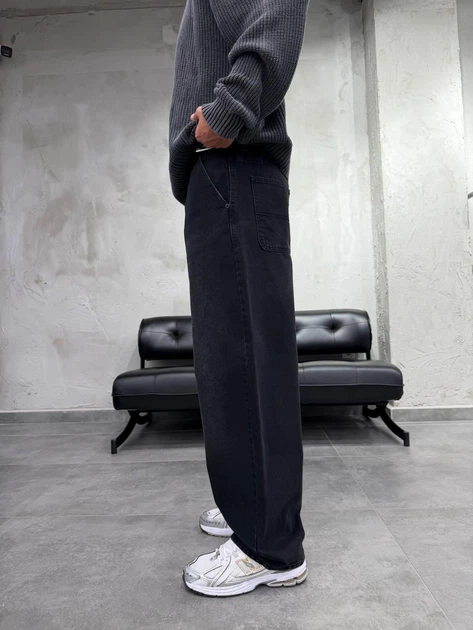 Чоловічі джинси Difransel Baggy Skater 31 чорні потерті - Фото 4 Чоловічі джинси Difransel Baggy Skater 31 чорні потерті - зображення 4