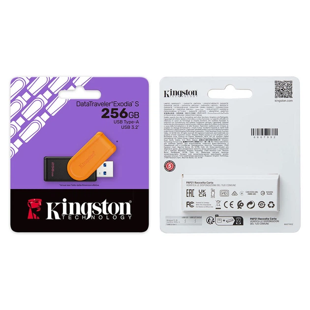 Флеш-накопичувач Kingston USB 3.2 DT Exodia S 256GB Black/Orange - Фото 2 Флеш-накопичувач Kingston USB 3.2 DT Exodia S 256GB Black/Orange - зображення 2