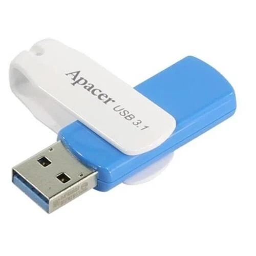 Флеш накопичувач Apacer AH357 Blue/ USB 3.2 Gen 1 64GB White - Фото 3 Флеш накопичувач Apacer AH357 Blue/ USB 3.2 Gen 1 64GB White - зображення 3