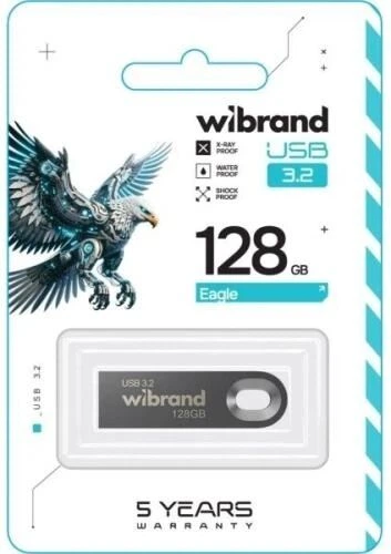 Флеш накопичувач Wibrand Eagle USB 3.2 Gen 1 128GB Grey - Фото 2 Флеш накопичувач Wibrand Eagle USB 3.2 Gen 1 128GB Grey - изображение 2