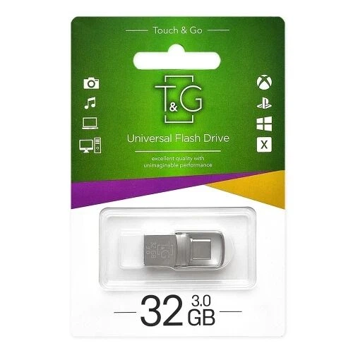 Флеш накопичувач T&G Metal TG104 Type C / USB 3.0 32GB Silver - изображение 3