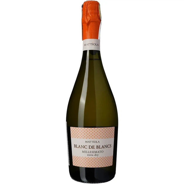 Ігристе вино Mattiola Blanc de Blancs Spumante Millesimato Extra dry 11%, 0.75 л - Фото 1 Ігристе вино Mattiola Blanc de Blancs Spumante Millesimato Extra dry 11%, 0.75 л - изображение 1