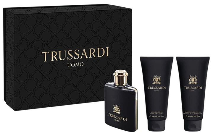 Набор для мужчин Trussardi Uomo Туалетная вода 100 мл + Гель для душа 200 мл + Лосьон для тела 200 мл (8059280003821) - Фото 1 Набор для мужчин Trussardi Uomo Туалетная вода 100 мл + Гель для душа 200 мл + Лосьон для тела 200 мл (8059280003821) - изображение 1