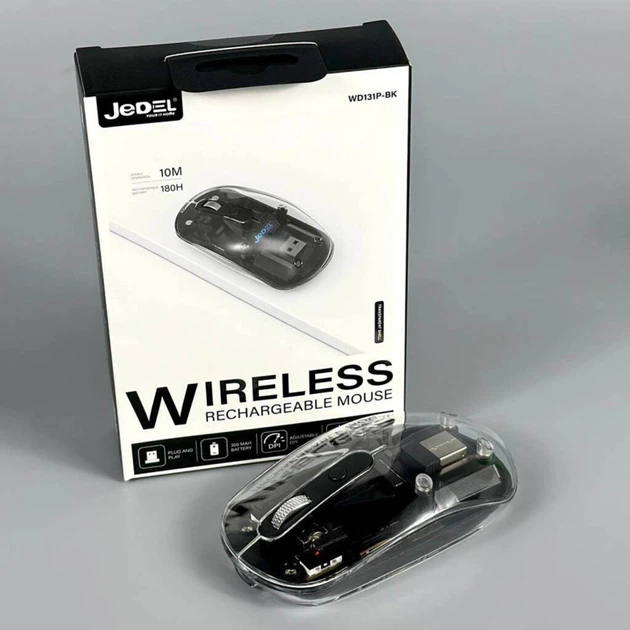 Бездротова миша JEDEL WD131P +BT, рожевий - изображение 2