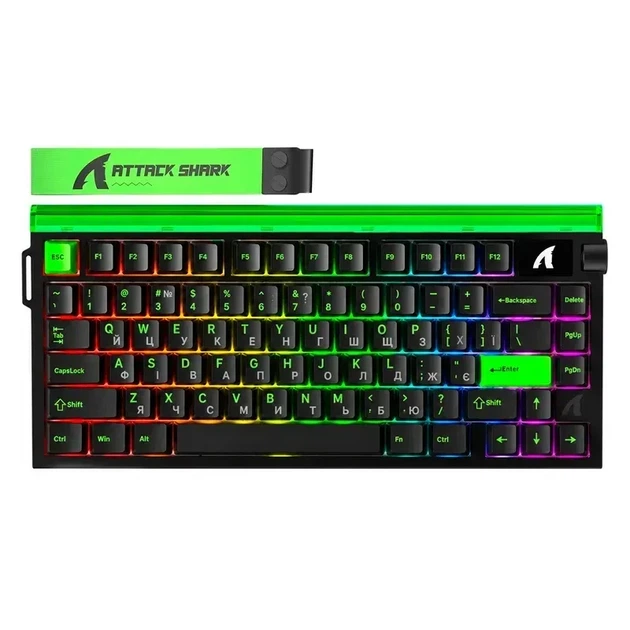 Магнитная клавиатура ATTACK SHARK R85 HE Black UKR/ENG, Hall Effect, Rapid Trigger, 8000 Гц опроса, RGB подсветки - Фото 2 Магнитная клавиатура ATTACK SHARK R85 HE Black UKR/ENG, Hall Effect, Rapid Trigger, 8000 Гц опроса, RGB подсветки - изображение 2
