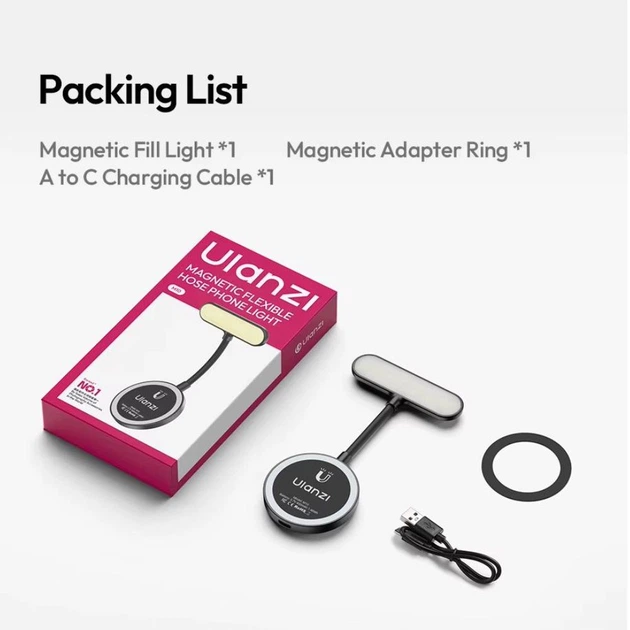 Накамерне світло Ulanzi M10 Magnetic Flexible Phone Light (L289) - изображение 2