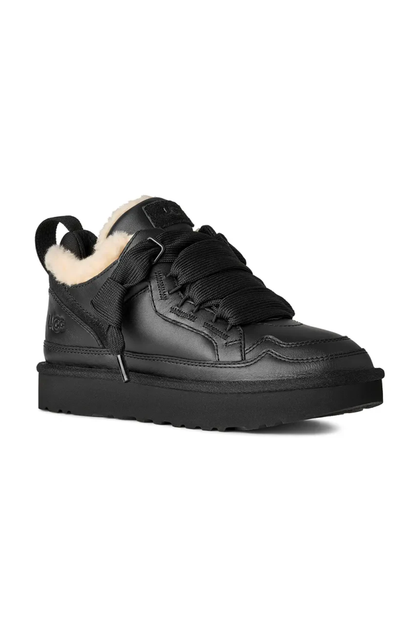 Чоловічі уггі Кросівки Зимові з хутром Чорні UGG Lowmel LTHR Black (41, чорний) - Фото 2 Чоловічі уггі Кросівки Зимові з хутром Чорні UGG Lowmel LTHR Black (41, чорний) - изображение 2