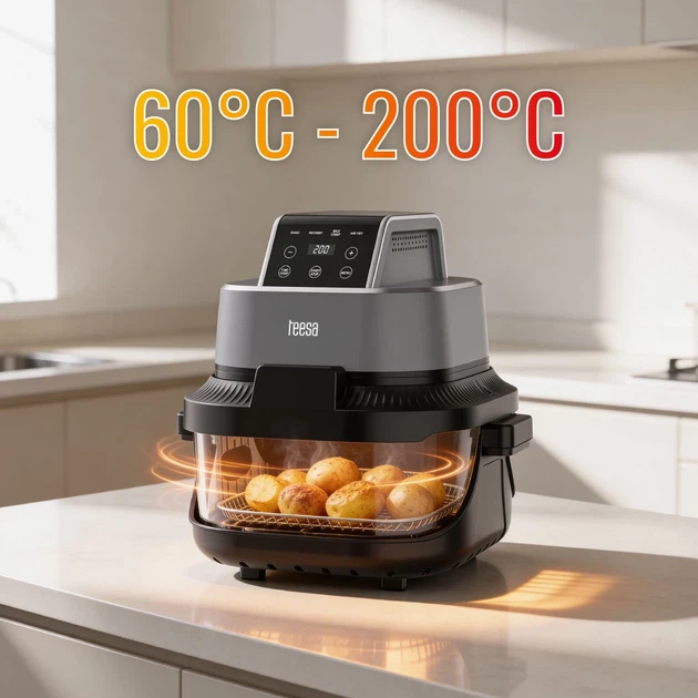 Фритюрница без жира Teesa Glass Air Fryer 4L, 1500W (TSA8090) - изображение 7