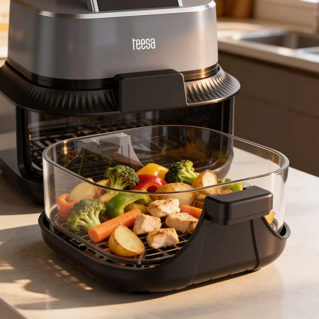 Фритюрница без жира Teesa Glass Air Fryer 4L, 1500W (TSA8090) - изображение 8