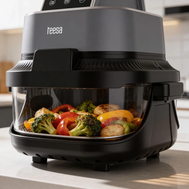 Фритюрница без жира Teesa Glass Air Fryer 4L, 1500W (TSA8090) - изображение 9