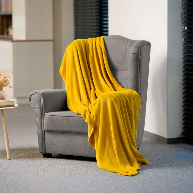 Ковдра флісова 150x200 см Teesa TSA8901-3 Yellow (5901890070140) - Фото 4 Ковдра флісова 150x200 см Teesa TSA8901-3 Yellow (5901890070140) - зображення 4