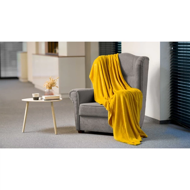 Ковдра флісова 150x200 см Teesa TSA8901-3 Yellow (5901890070140) - Фото 5 Ковдра флісова 150x200 см Teesa TSA8901-3 Yellow (5901890070140) - зображення 5