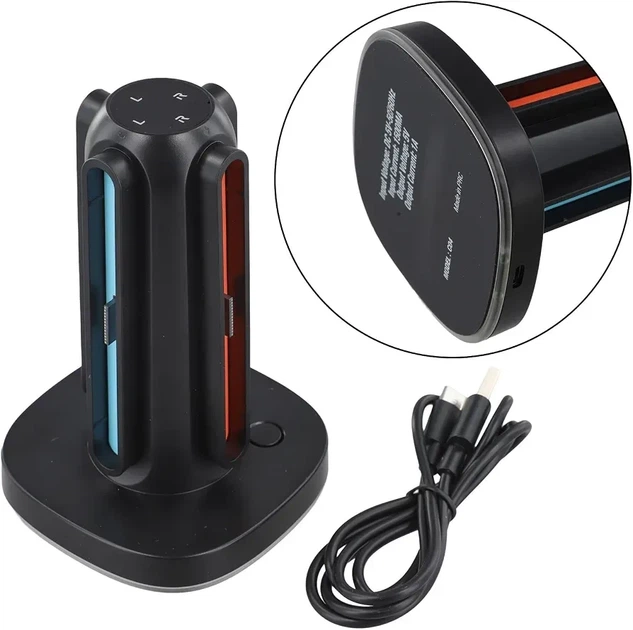 Зарядная станция MARSDOCK 4 в 1 для Nintendo Switch 2 и Joy-Con 2, магнитная быстрая зарядка, RGB-подсветка - изображение 5