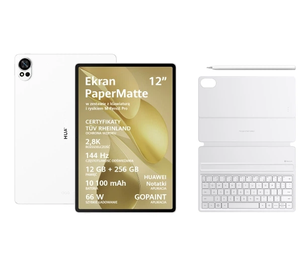 Планшет Huawei MatePad PaperMatte Edition 12X 2025 12" 12/256ГБ Wi-Fi Білий + Ручка M-Pencil Pro + клавіатура Білий - Фото 1 Планшет Huawei MatePad PaperMatte Edition 12X 2025 12" 12/256ГБ Wi-Fi Білий + Ручка M-Pencil Pro + клавіатура Білий - изображение 1