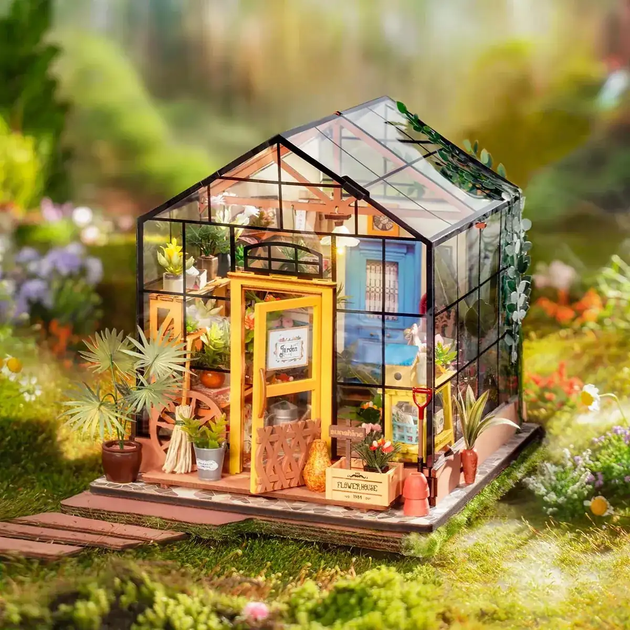 Конструктор 3D мини-дом Robotime Rolife Cathy's Flower House DG104 с LED-подсветкой(PP_C0C8C3121C93) - изображение 2