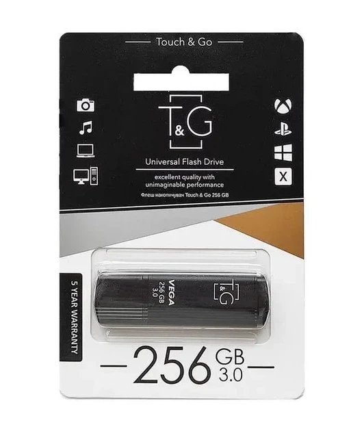 USB Флеш накопичувач 256Gb T&G 121 Vega Series USB 3.0 Black - Фото 2 USB Флеш накопичувач 256Gb T&G 121 Vega Series USB 3.0 Black - зображення 2