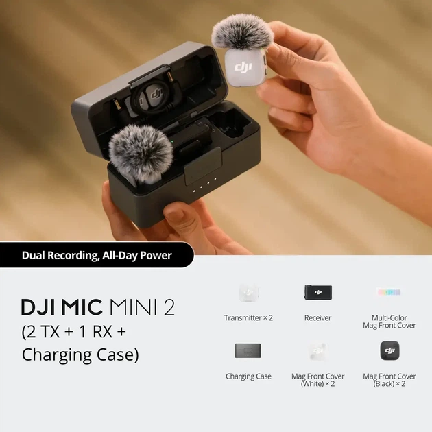 Беспроводной микрофон DJI Mic Mini 2 (2 TX + 1 RX + Charging Case) с кейсом для зарядки - изображение 11