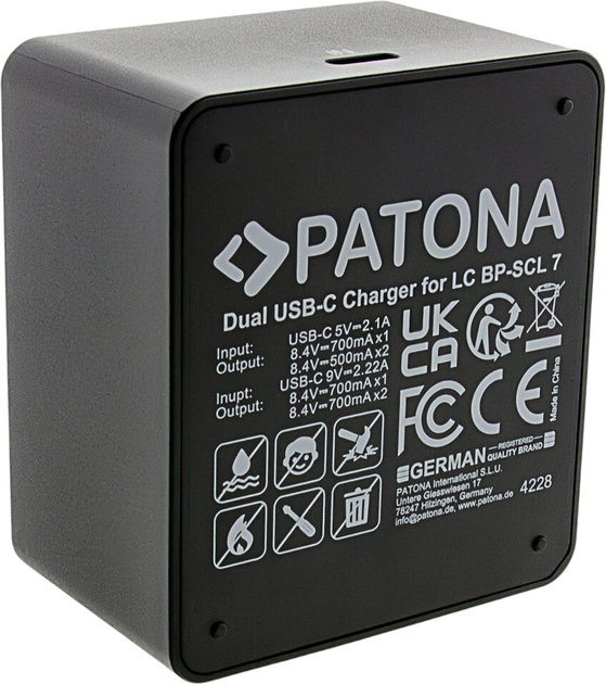 Зарядний пристрій PATONA Dual Charger with USB-C Cable для Leica M11P / M11M (4055655253116) - Фото 4 Зарядний пристрій PATONA Dual Charger with USB-C Cable для Leica M11P / M11M (4055655253116) - зображення 4