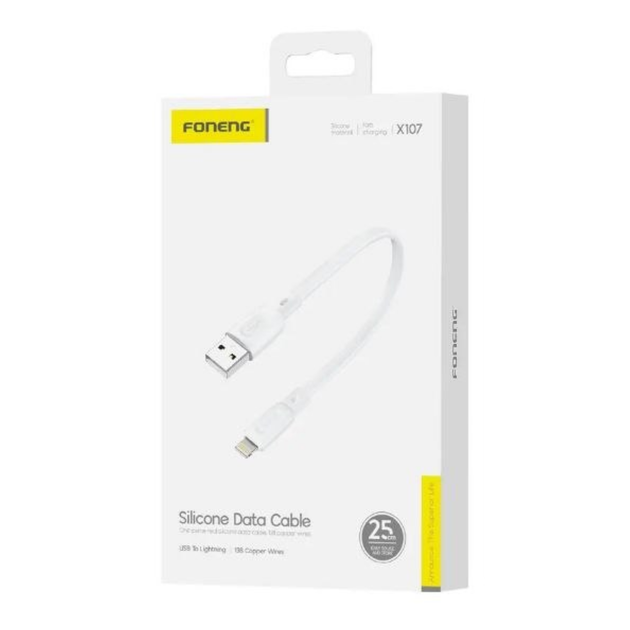 Кабель Foneng X107 USB-A - Lightning 2.4 А 0.25 м White (X107-CA-IP) - изображение 3