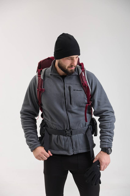 Чоловіча флісова кофта з вишивкою Columbia графітова 2XL - Фото 2 Чоловіча флісова кофта з вишивкою Columbia графітова 2XL - зображення 2