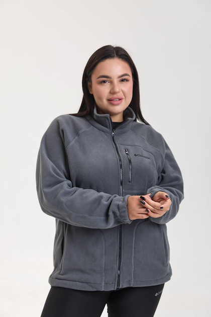 Женская флисовая кофта с вишивкой Columbia графитовая 3XL - Фото 3 Женская флисовая кофта с вишивкой Columbia графитовая 3XL - изображение 3