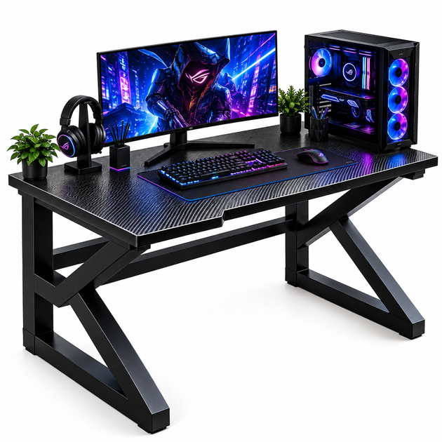 Комп’ютерний стіл Dash Black 100×60×72,5 см письмовий ігровий геймерський стіл для ПК ноутбука роботи та навчання чорний - зображення 8