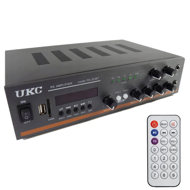 Интегральный усилитель мощности UKC PA-333BT AMP-333BT 100W 4-16 Ом 100V Bluetooth плеер Караоке пульт ДУ - изображение 2