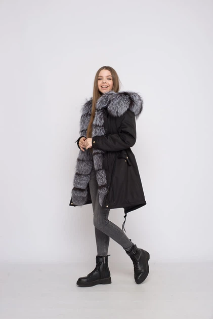 Парку Sifurs з хутром чорнобурки чорна 90 XL ( M11-90-ЧБ-Ч-2026) - Фото 2 Парку Sifurs з хутром чорнобурки чорна 90 XL ( M11-90-ЧБ-Ч-2026) - зображення 2