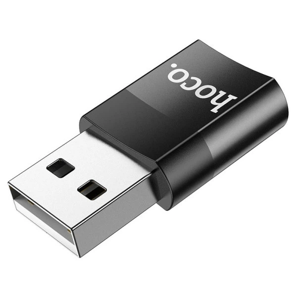 Переходник Hoco UA17 USB Male to Type-C Female USB2.0 Черный - изображение 3