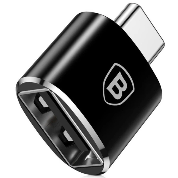 Перехідник Baseus USB Female To Type-C Male Adapter Converter CATOTG Чорний - Фото 2 Перехідник Baseus USB Female To Type-C Male Adapter Converter CATOTG Чорний - зображення 2