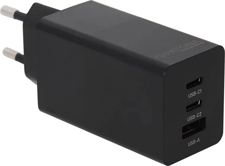 Ładowarka PATONA Premium GaN 65W 2xUSB-C 1xUSB-A Black (4055655234573) - obraz 2