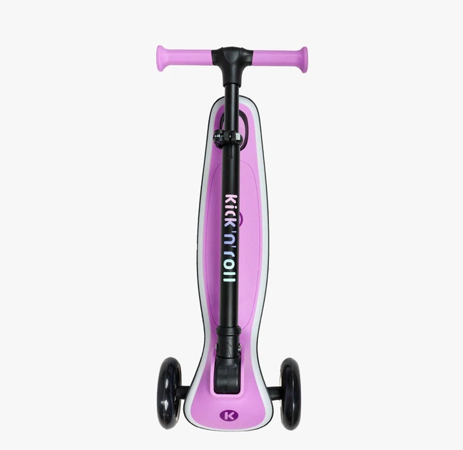 Детский трехколесный самокат Kick'n'Roll X2-90338, светящиеся PU колеса 125 мм, подсветка платформы, складной руль - Фото 5 Детский трехколесный самокат Kick'n'Roll X2-90338, светящиеся PU колеса 125 мм, подсветка платформы, складной руль - изображение 5