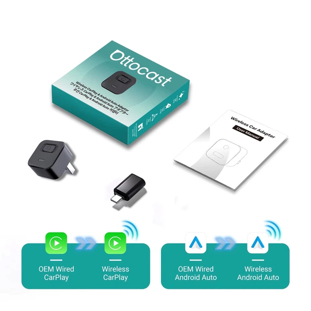 OTTOCAST Mini Dot – компактный беспроводной CarPlay / Android Auto для iPhone и Android - изображение 2