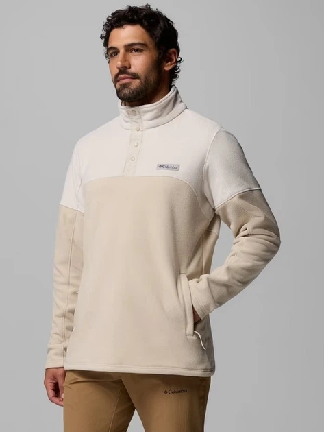 Bluza męska nierozpinana streetwear polarowa Columbia Basin Trail II 1/2 Snap Fleece 2124292271 S Beżowa (199141743423) - obraz 4