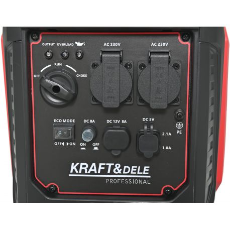 Генератор інверторний бензиновий Kraft&Dele KD3162 потужність 2.5 кВт компактний бензогенератор одноциліндровий портативний з ручним запуском для електроінструментів побутових приладів техніки в домі гаражі майстерні - зображення 8