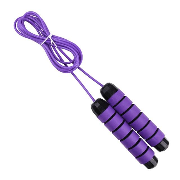 Фитнес-скакалка VellFit фиолетовая для похудения и кардиотренировок, спортивная скакалка для дома, зала и улицы - Фото 3 Фитнес-скакалка VellFit фиолетовая для похудения и кардиотренировок, спортивная скакалка для дома, зала и улицы - изображение 3