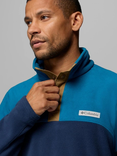 Bluza męska nierozpinana streetwear polarowa Columbia Basin Trail II 1/2 Snap Fleece 2124292467 S Granatowa (199141342657) - obraz 5
