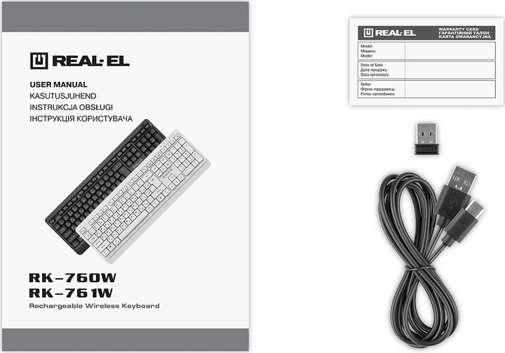 Клавиатура беспроводная REAL-EL RK-760W Wireless Black (EL123100058) - изображение 7