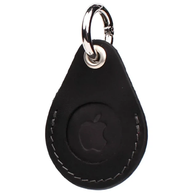 Шкіряний чохол-тримач Grande Pelle для Apple AirTag чорний зі шкіри коня - зображення 6