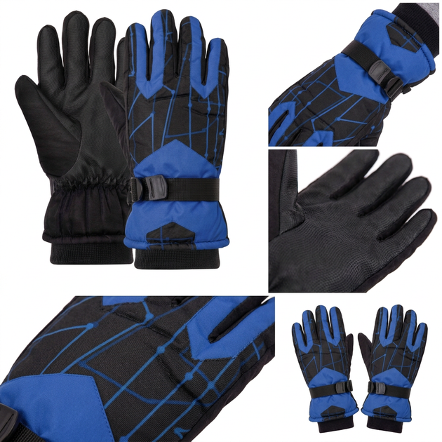 Мужские горнолыжные перчатки для лыж и сноуборда SP-Sport Snow Gloves 7690 размер L Black-Blue - изображение 5