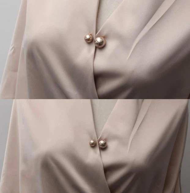 Брошка шпилька жіноча фіксатор одягу персикового кольору - изображение 2